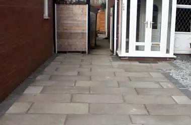 flagged driveway, standard flagging of driveway