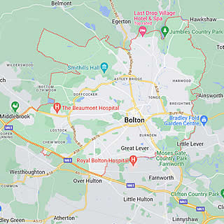 map of areas covered by Bolton Paving Paving Bolton
